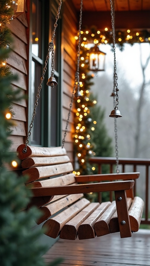 melodic winter porch swing decor