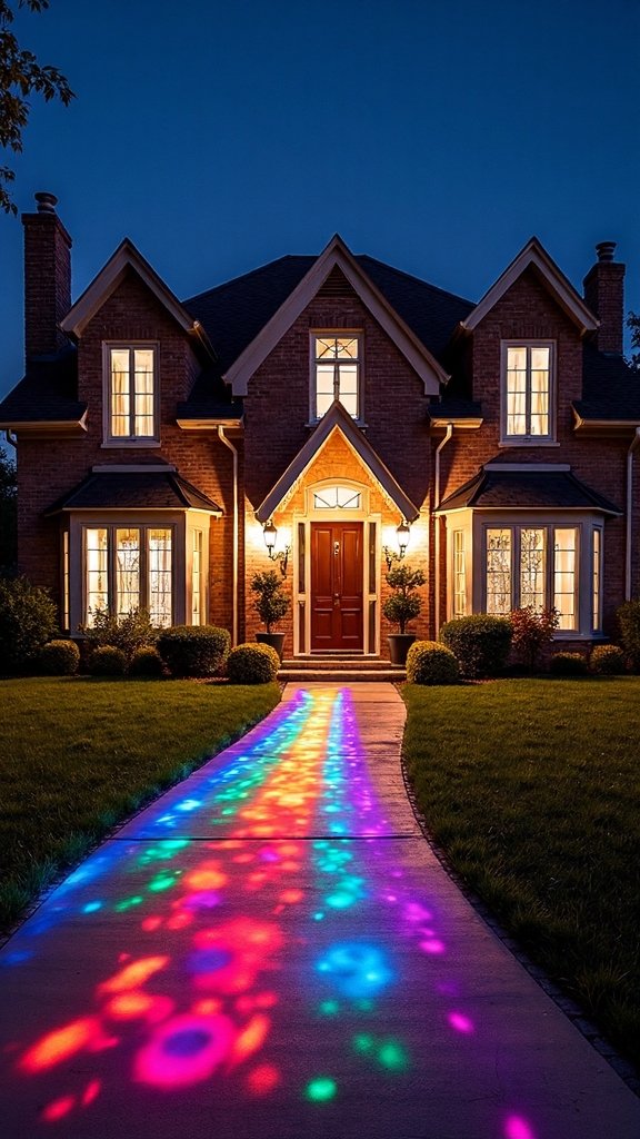 mesmerizing outdoor multicolor projection lighting