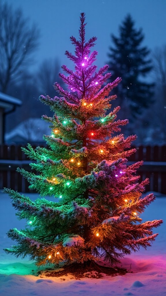 mesmerizing spiral rainbow tree decoration