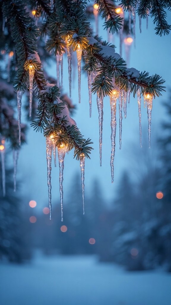 mesmerizing winter wonderland icicle display