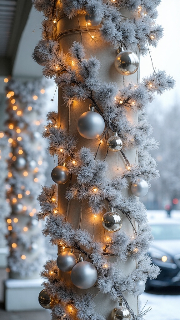 metallic frost elegant outdoor columns