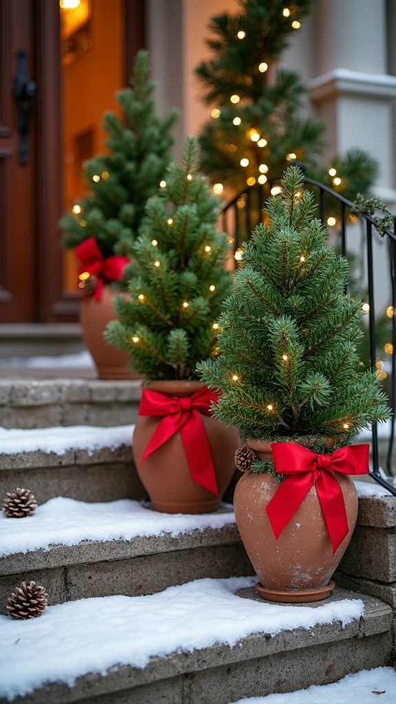 miniature christmas tree container arrangements