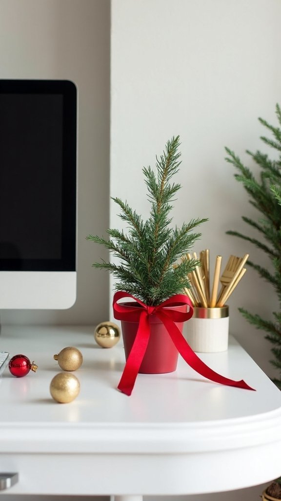minimalist festive desk decor boosts morale