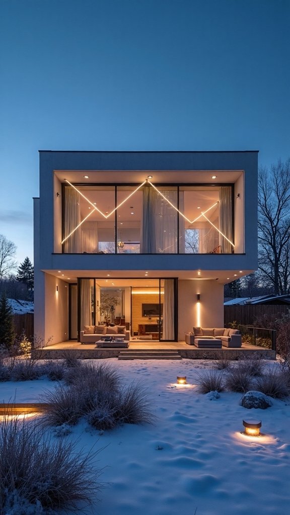 minimalist geometric lighting arrangements