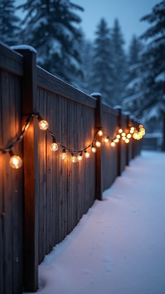 minimalist linear fence line lighting