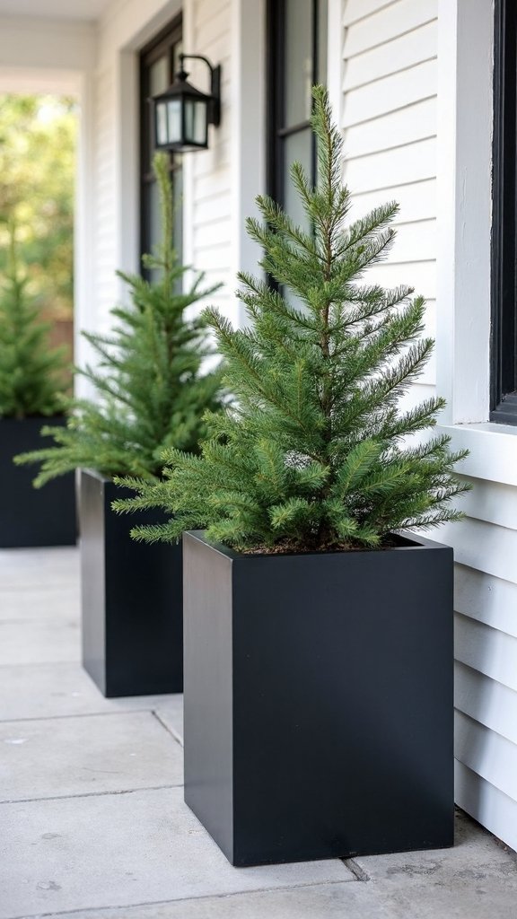 minimalist modern christmas greenery display