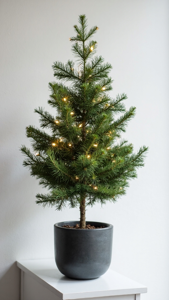 minimalist modern christmas tree lighting