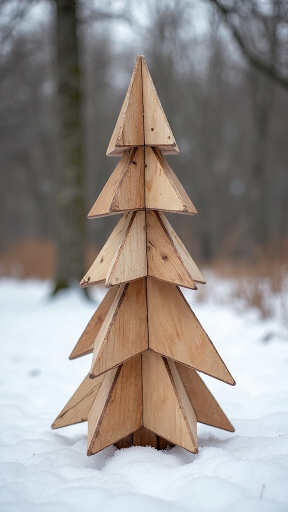 minimalist modern geometric wooden sculpture