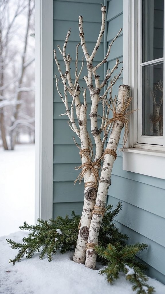 minimalist organic outdoor christmas decor