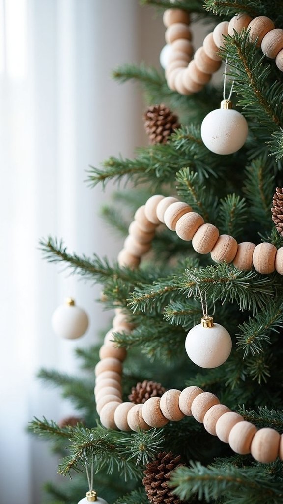 minimalist scandinavian wooden bead garlands