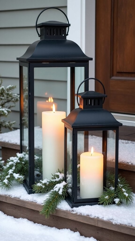 modern monochrome outdoor lanterns