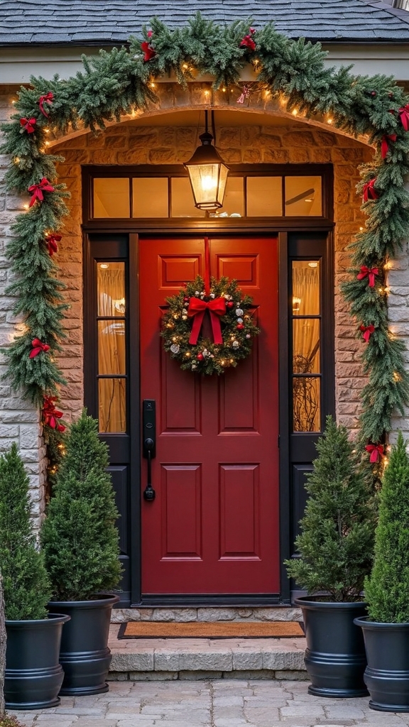 narrow front porch christmas decor