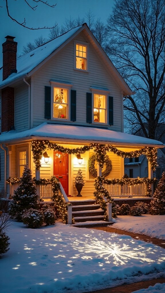nostalgic outdoor holiday projection displays