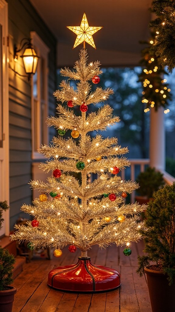 nostalgic retro spinning christmas tree