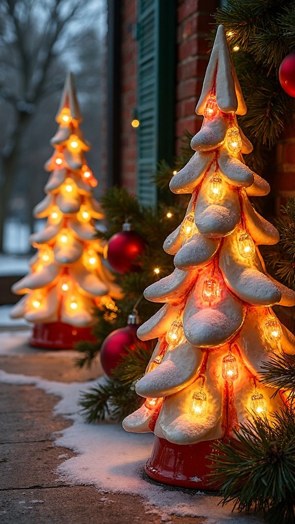 nostalgic vintage ceramic christmas trees