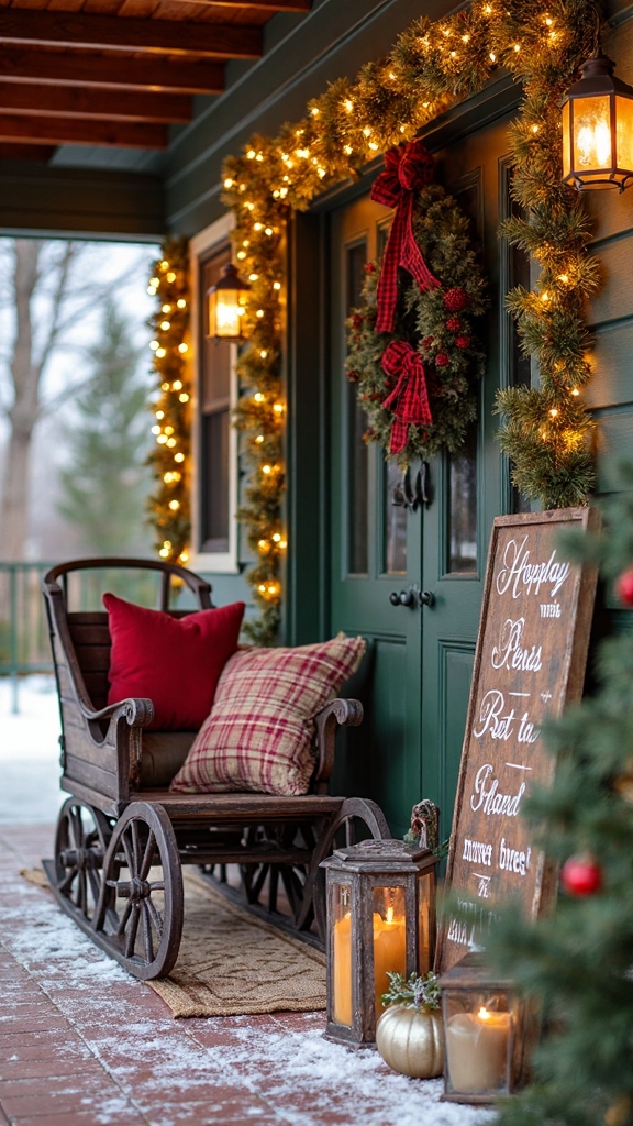 nostalgic vintage christmas porch decor
