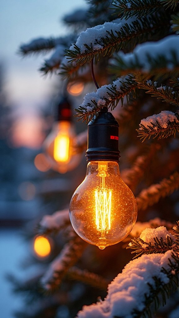 nostalgic vintage inspired outdoor christmas lighting