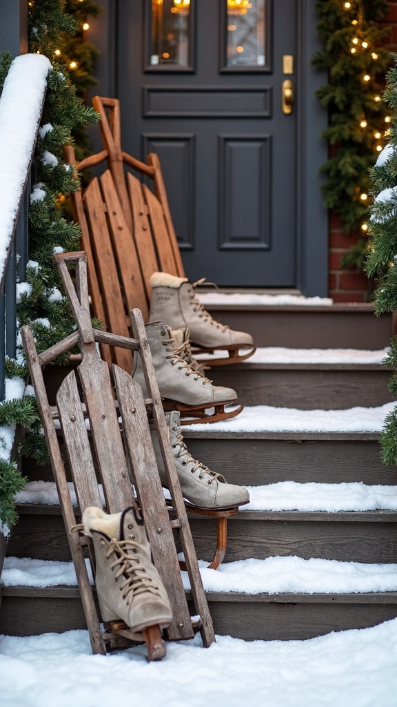 nostalgic vintage winter sports decor