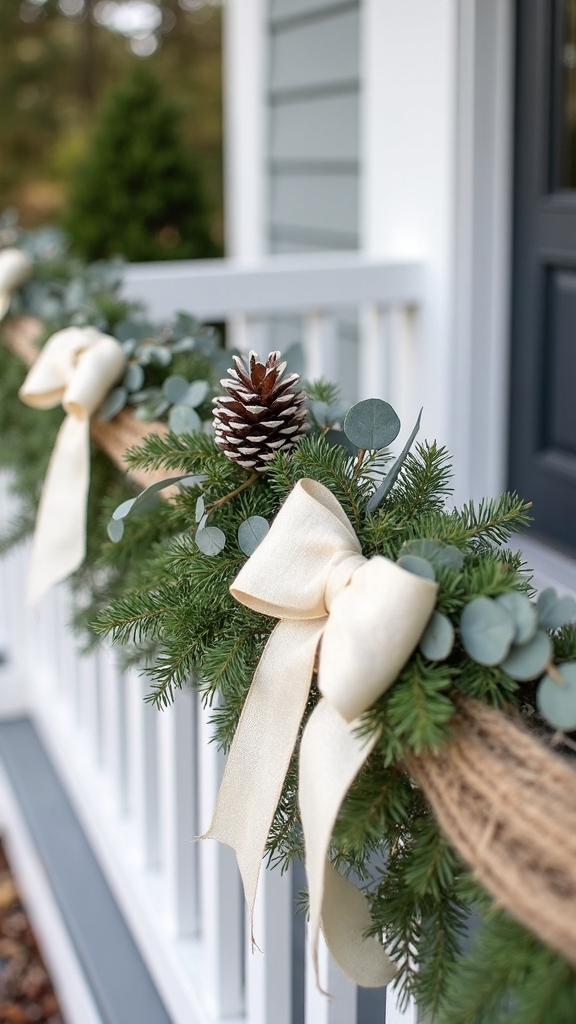 organic cozy porch railing decor