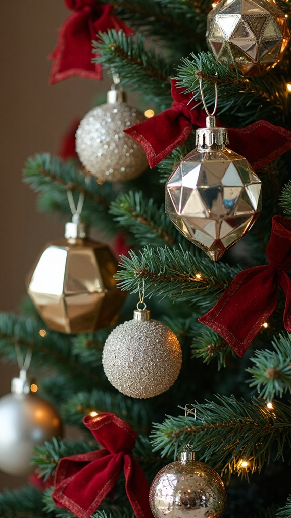 ornament selection reflects holiday ambiance