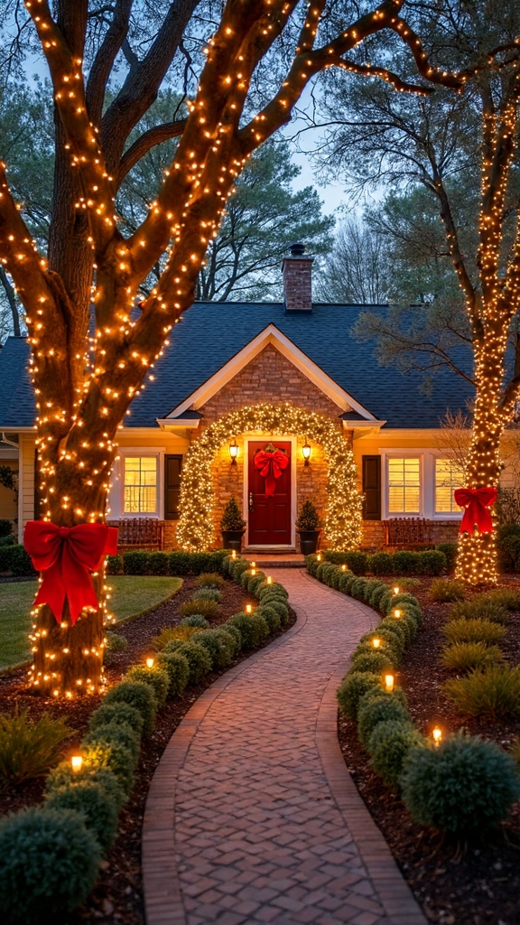 outdoor natural christmas tree decorations