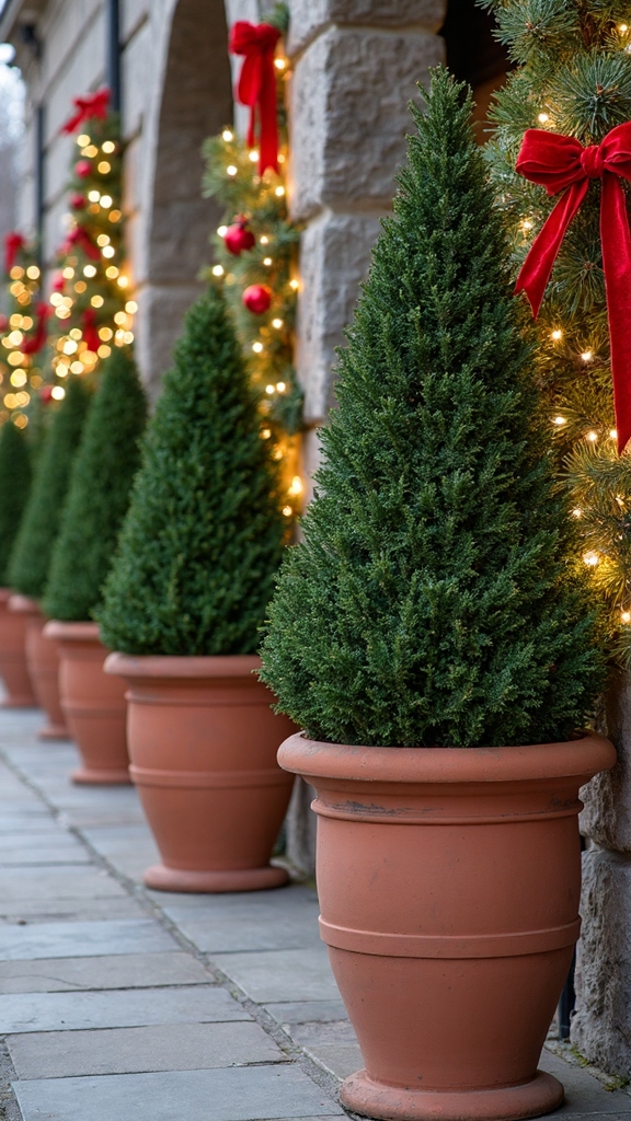 outdoor topiary christmas tree decor