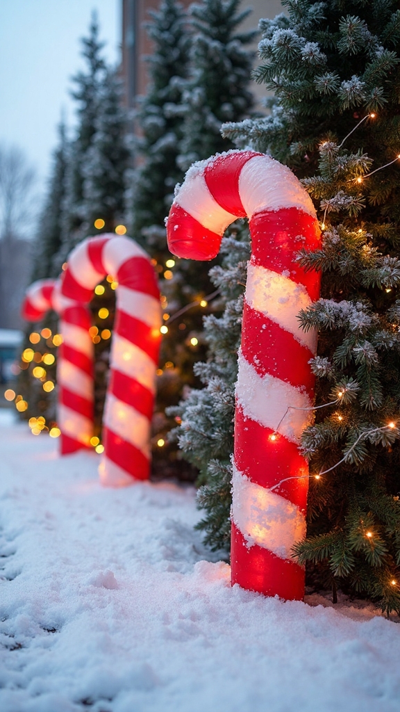 oversized candy cane lawn ornaments