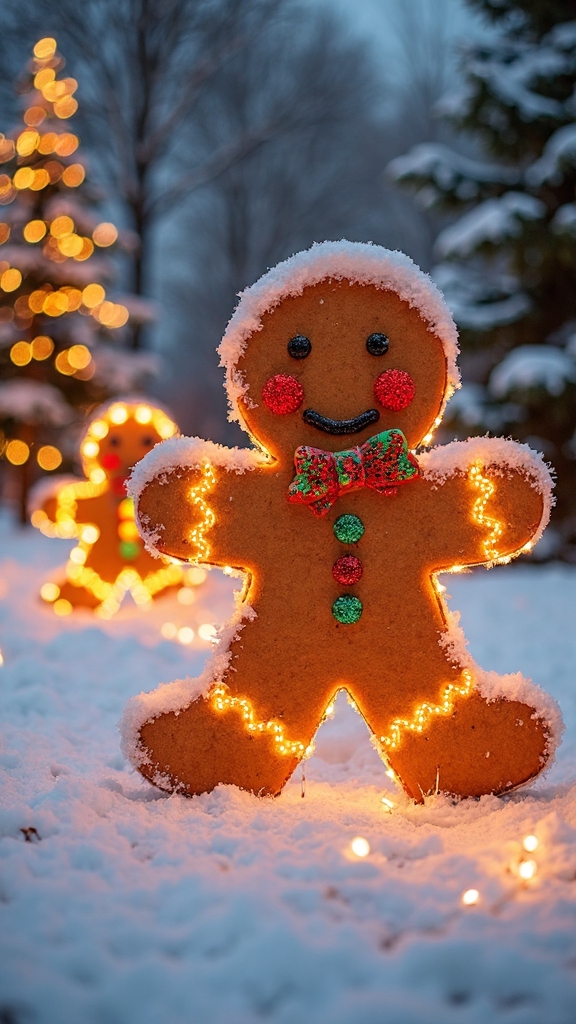 oversized holiday gingerbread yard decorations