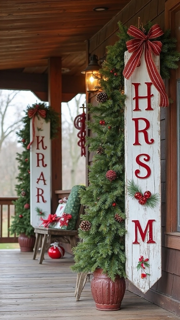 personalized christmas porch decor ideas