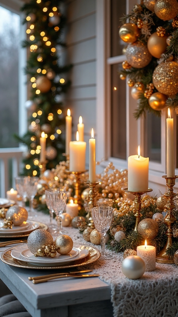 refined metallic holiday table display