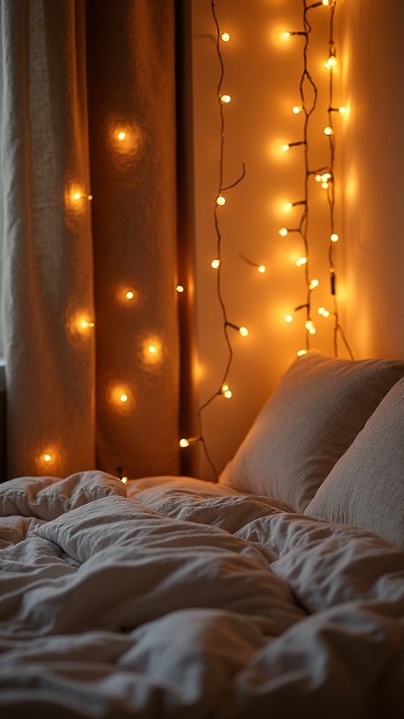 relaxing ambient bedroom string lighting