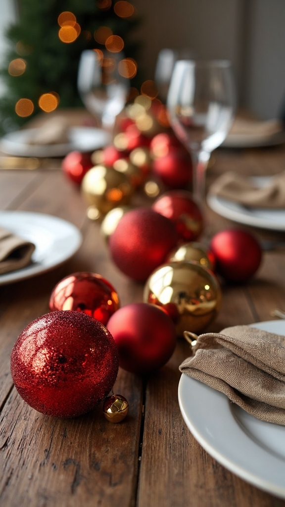 repurpose ornaments as table scatter