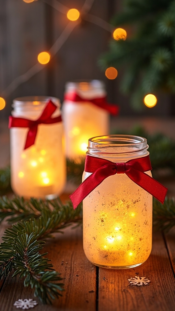 repurposed mason jars illuminate holiday nights