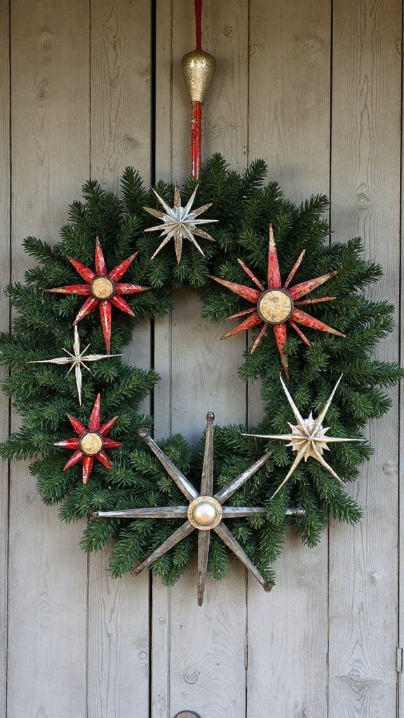 retro metallic space age geometric decorations