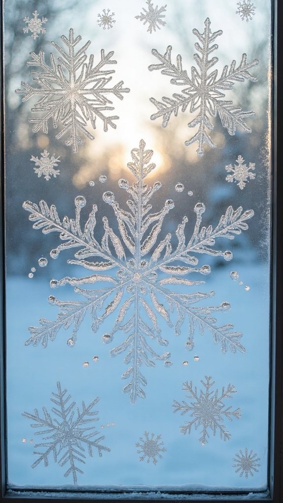 reusable window cling snowflake decorations