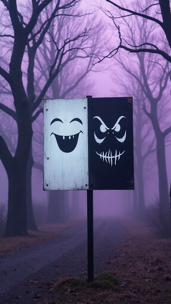 rotating dual faced halloween town mayor