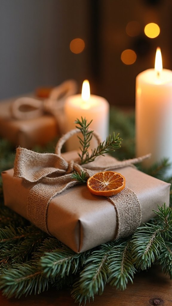 rustic bohemian holiday gift wrapping