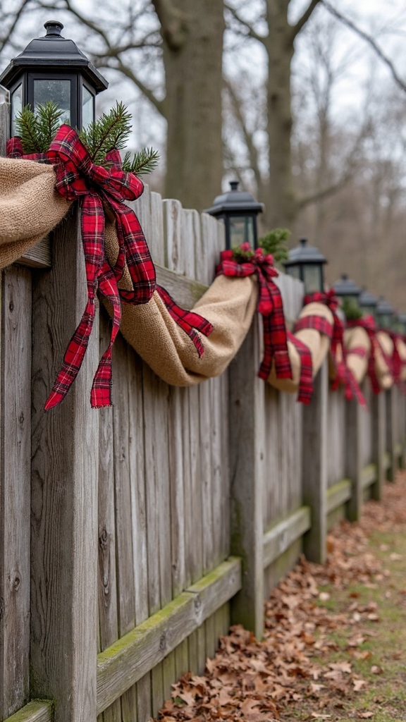 rustic burlap plaid garland