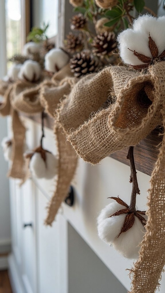 rustic farmhouse burlap button garlands