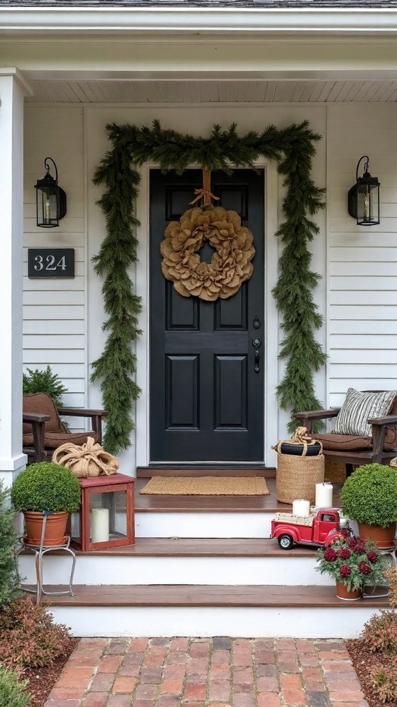 rustic farmhouse christmas porch decor