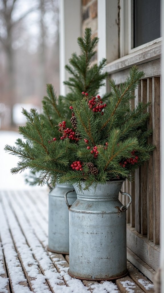 rustic farmhouse christmas vignette
