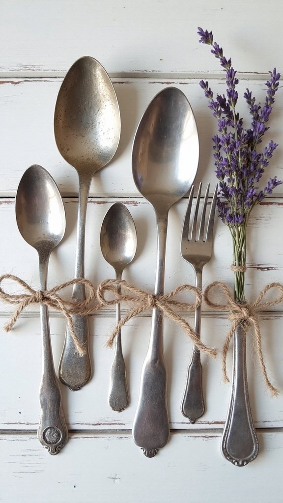 rustic farmhouse decor with vintage utensils