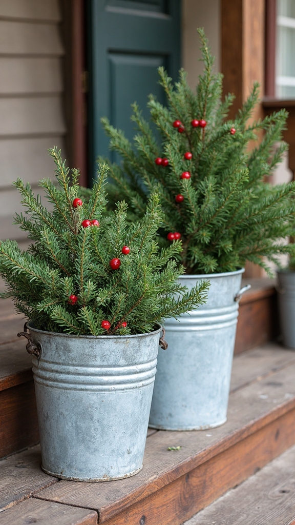 rustic farmhouse evergreen holiday decor