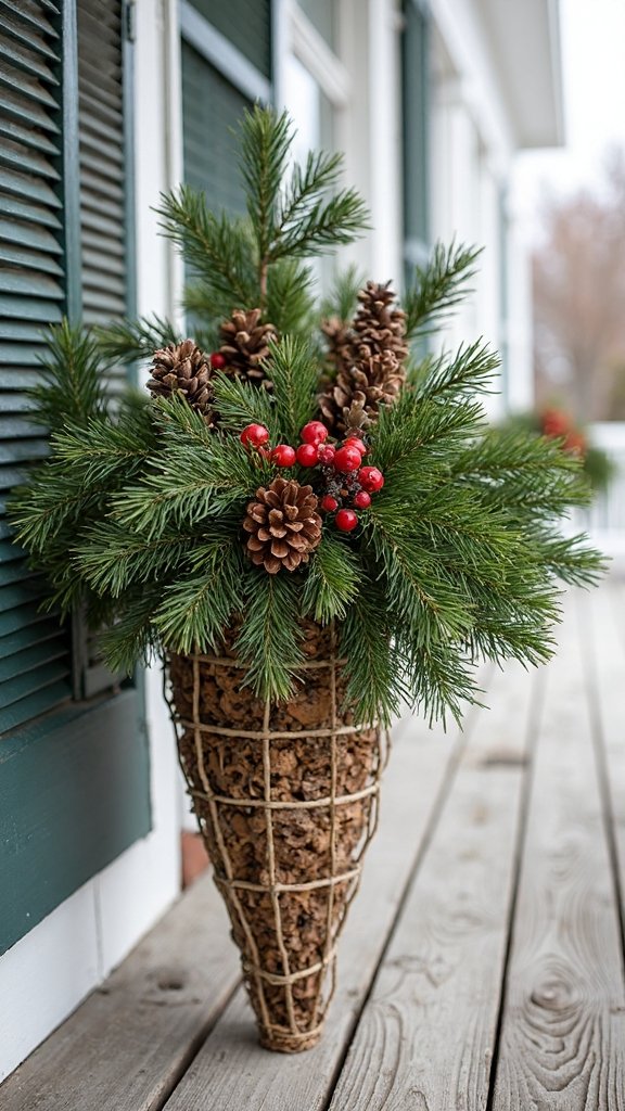 rustic farmhouse evergreen wire christmas tree
