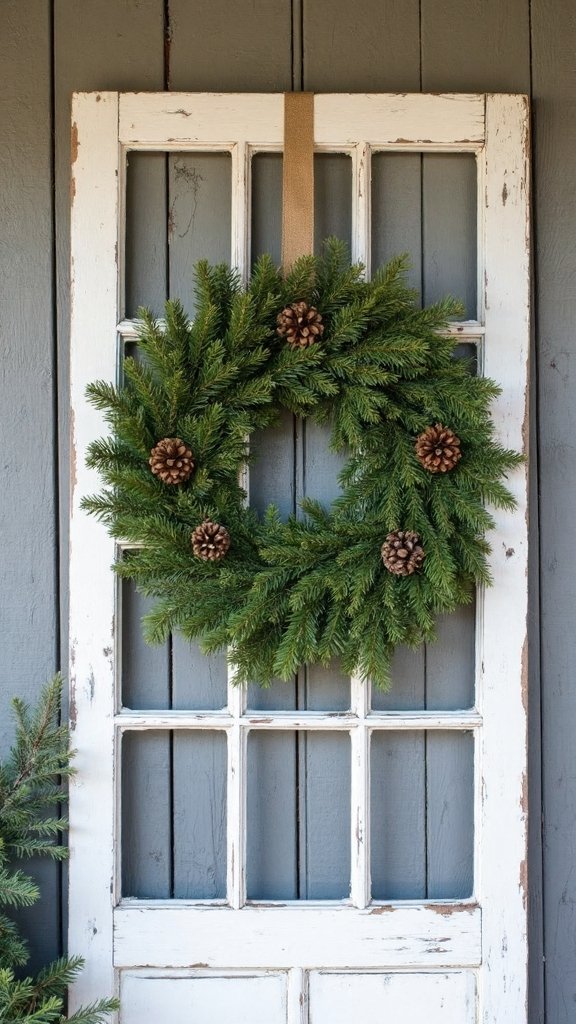 rustic farmhouse exterior window wreath