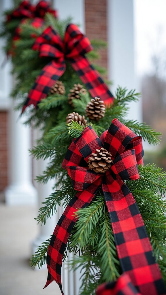 rustic farmhouse festive plaid garland