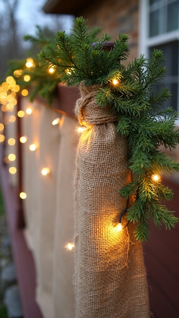 rustic farmhouse railing holiday decor