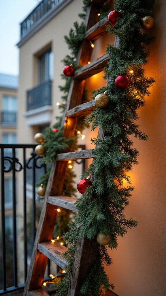 rustic ladder christmas decor display