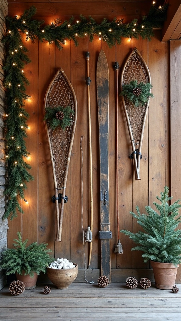 rustic mountain winter sports decor