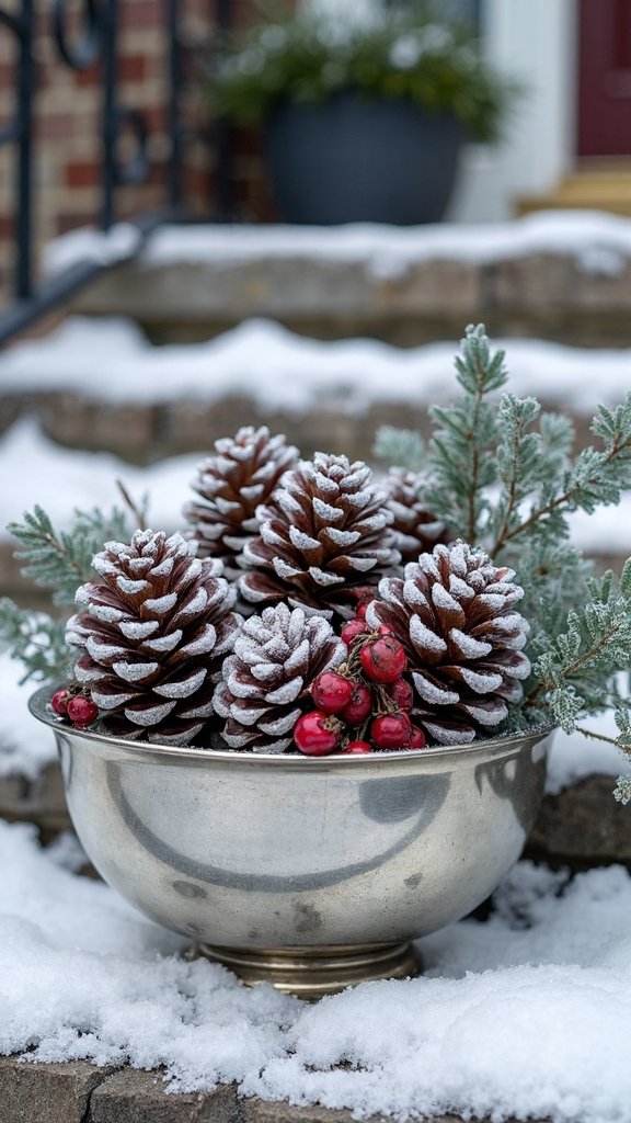 rustic natural christmas arrangements